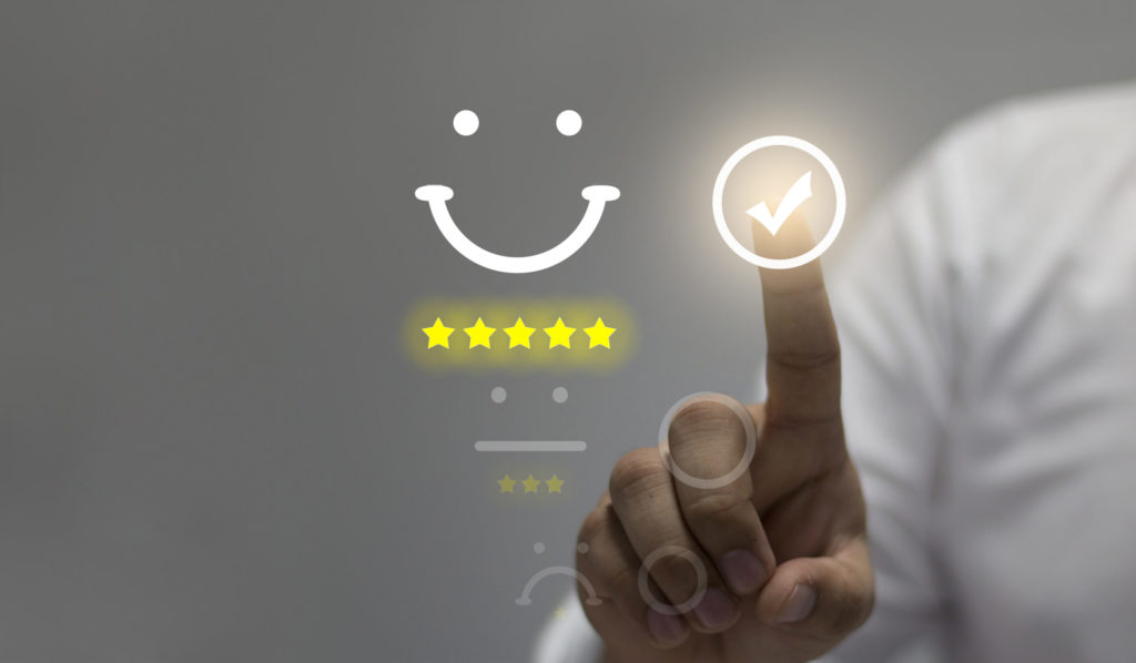 Customer service evaluation concept.