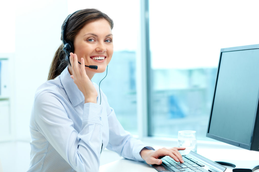 businesswoman in call center